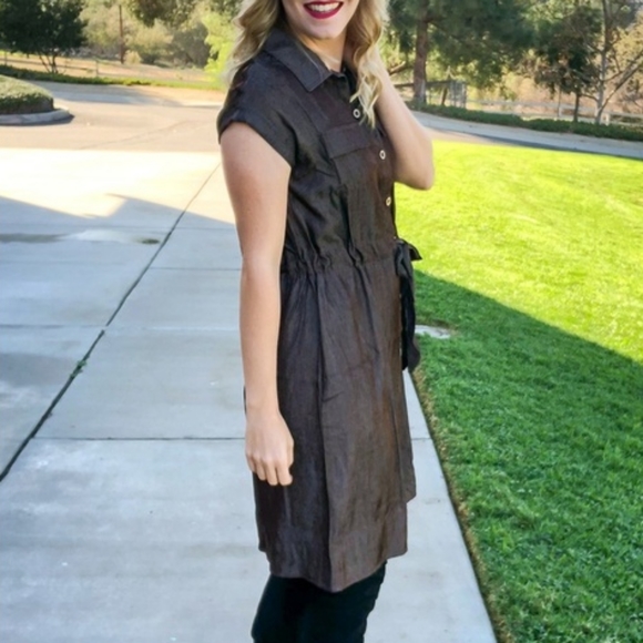 Lularoe Stacie Denim Chambray Charcoal Large NWT (RARE color) - Picture 3 of 4